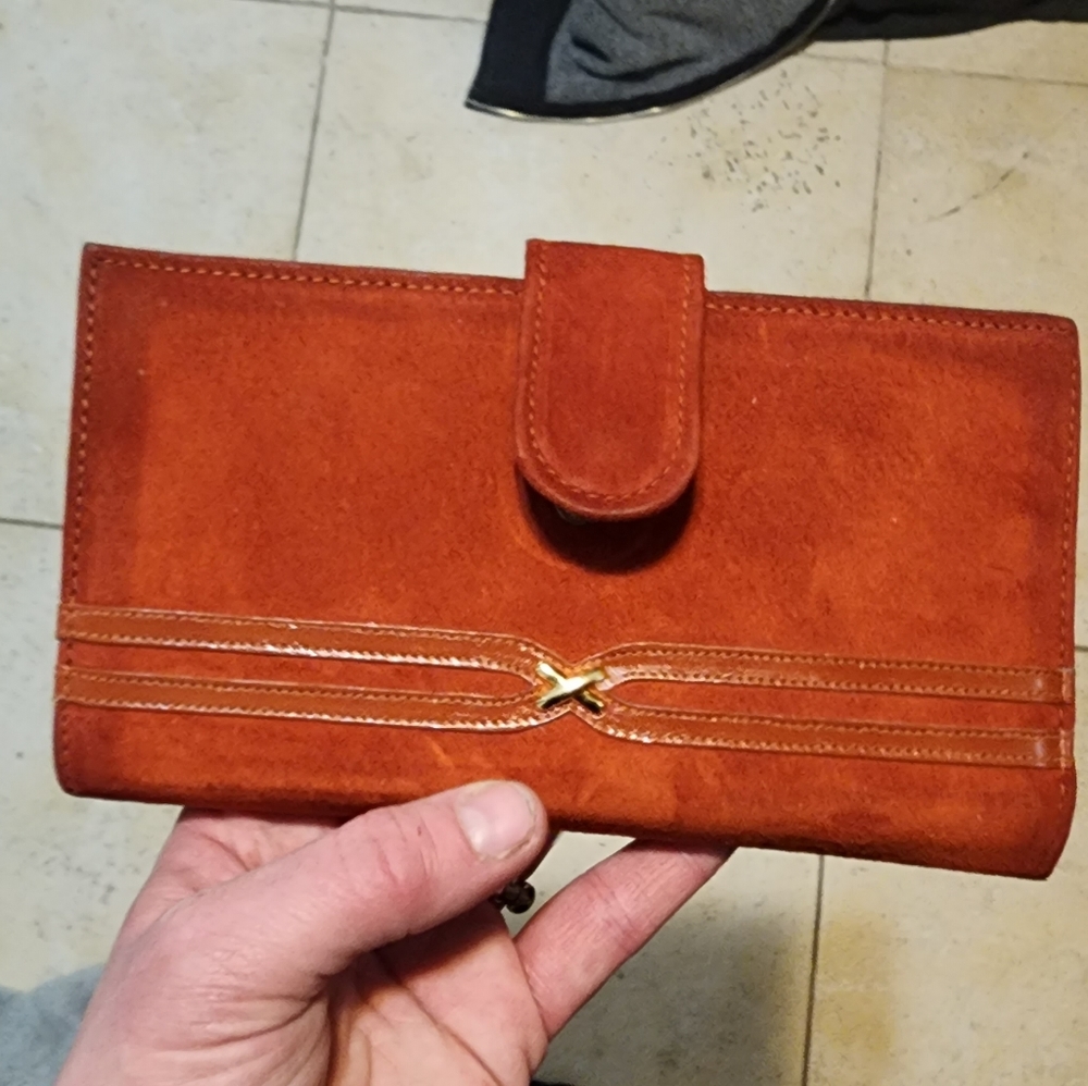 Baronet genuine suede leather wallet/checkbook